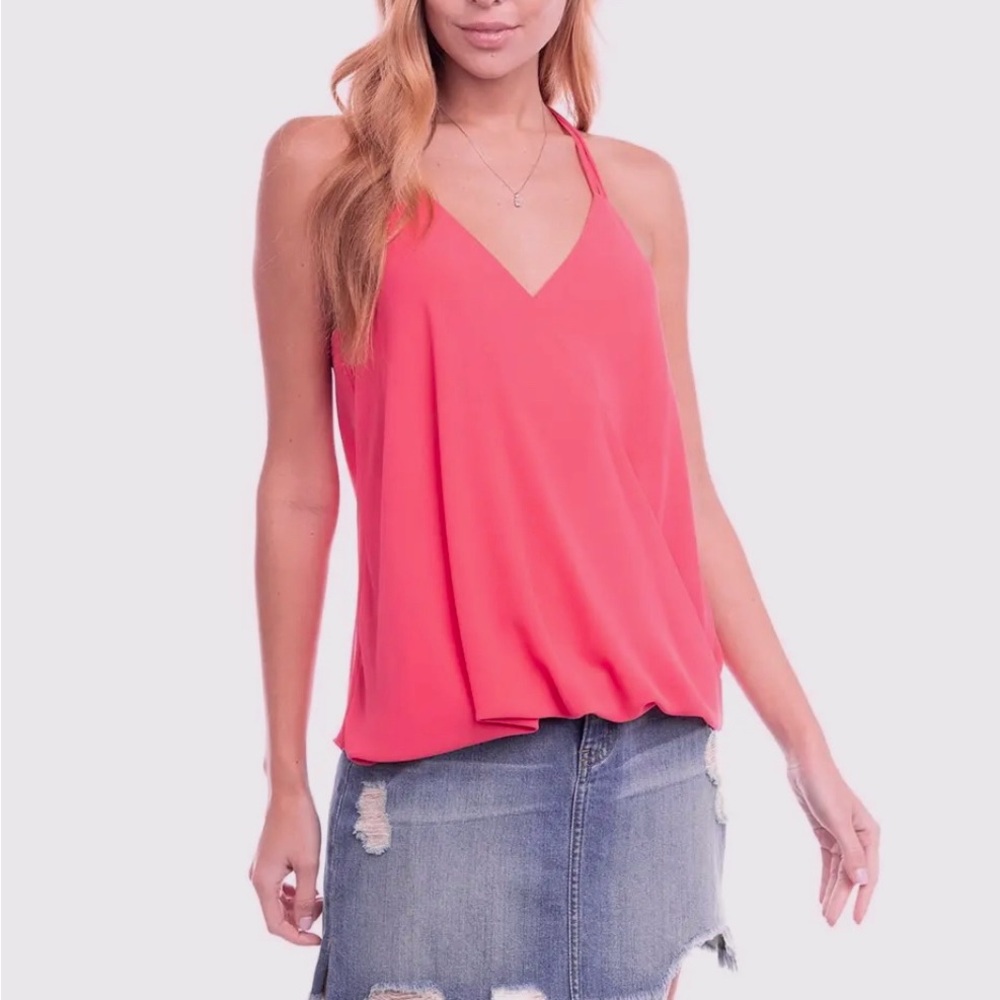NWT Multi Spaghetti Surplice Front Top